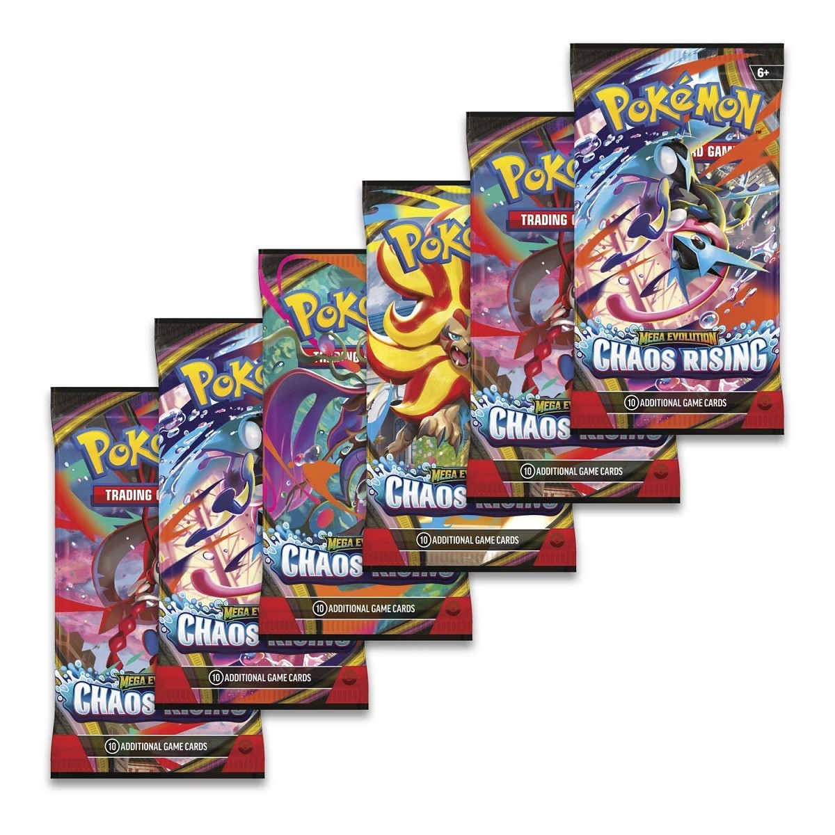 Pokémon TCG Mega Evolution: Chaos Rising Booster Bundle (6 Packs)(Sealed)